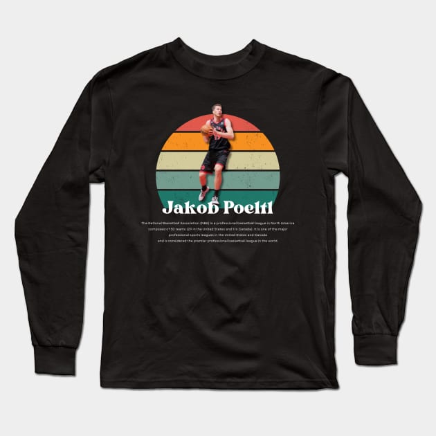 Jakob Poeltl Vintage V1 Long Sleeve T-Shirt by Gojes Art